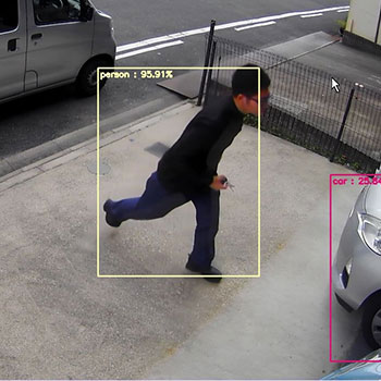 人の侵入を検知し通知を送るAI防犯カメラシステム